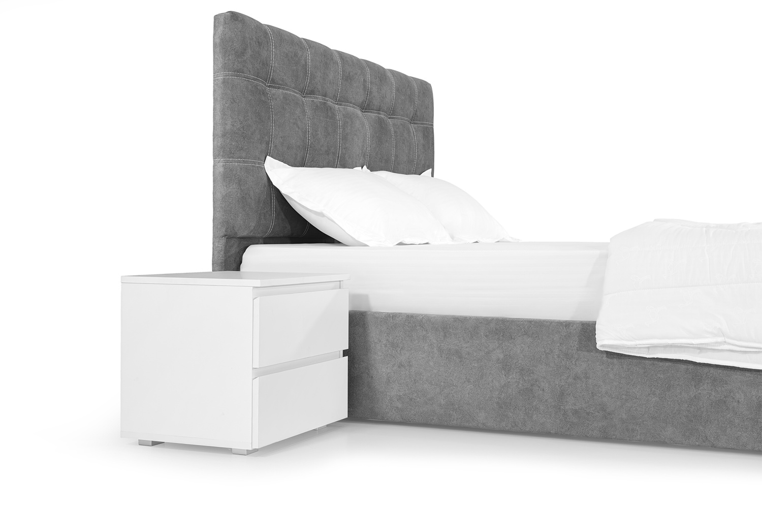 Кровать Роза 140х200 (Светло-серый, велюр, без подъемного механизма) IMI trnd140x200ssb фото