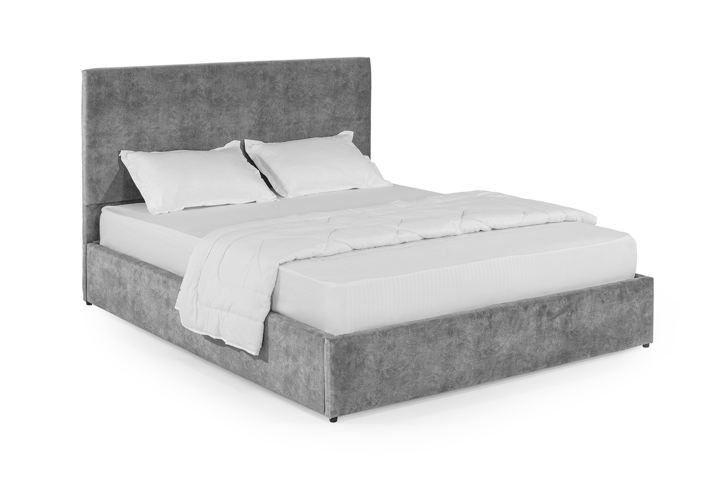 Кровать с матрасом Лаванда 160х200 (Светло-серый, велюр, без подъемного механизма) IMI lvnd-am160x200ssb фото