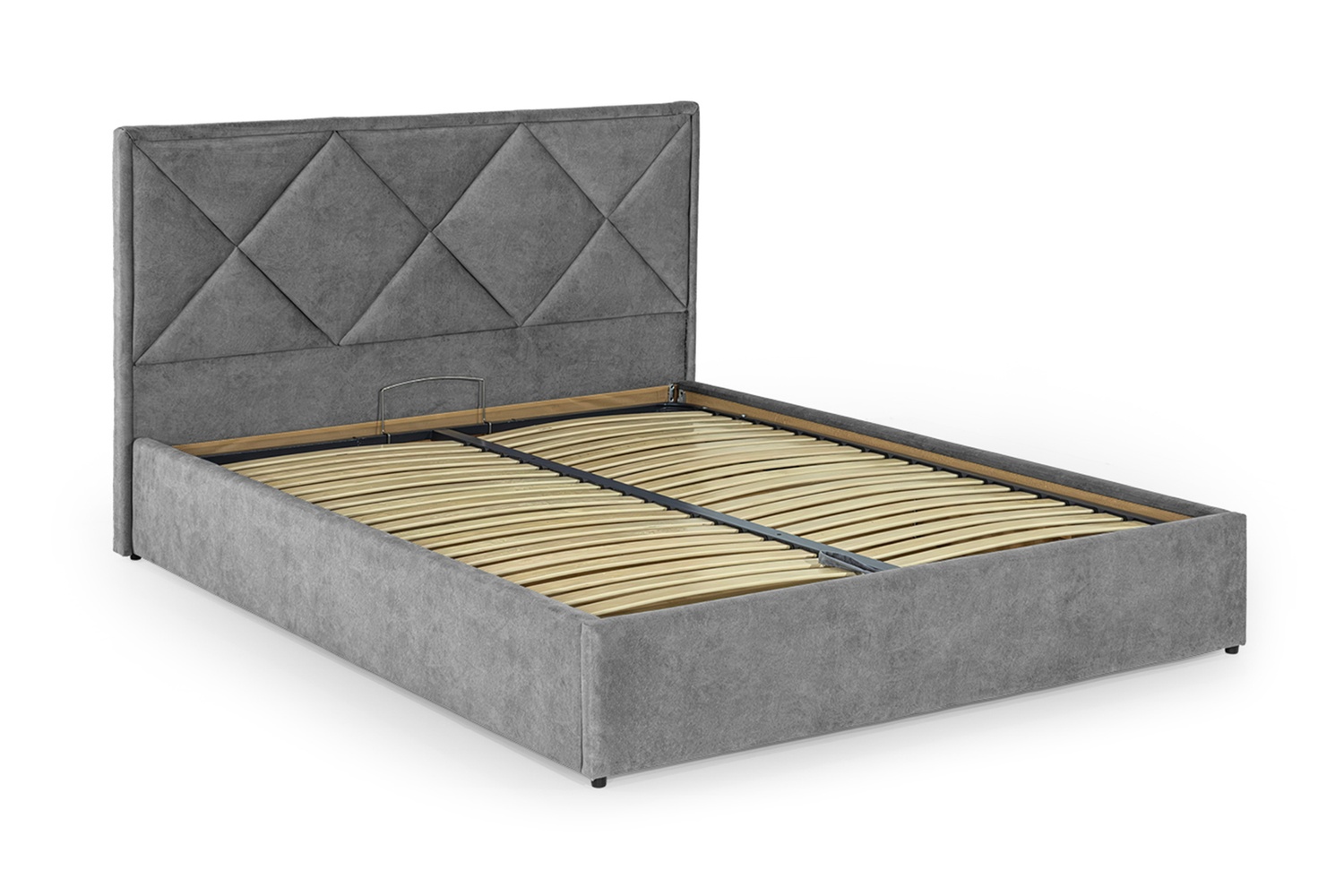 Кровать с матрасом Азалия 160х200 (Светло-серый, велюр, без подъемного механизма) IMI zl-am160x200ssb фото
