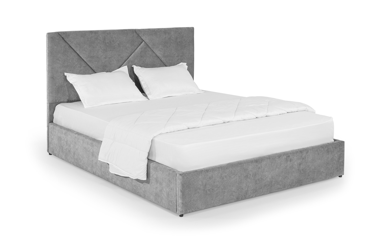 Кровать с матрасом Петуния 160х200 (Светло-серый, велюр, без подъемного механизма) IMI ptn-am160x200ssb фото